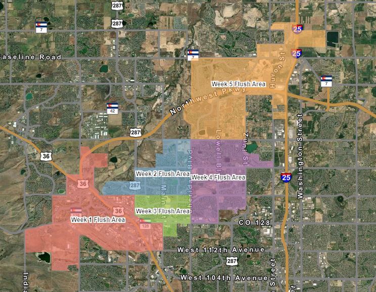 Broomfield Water Annual Flush Map 
