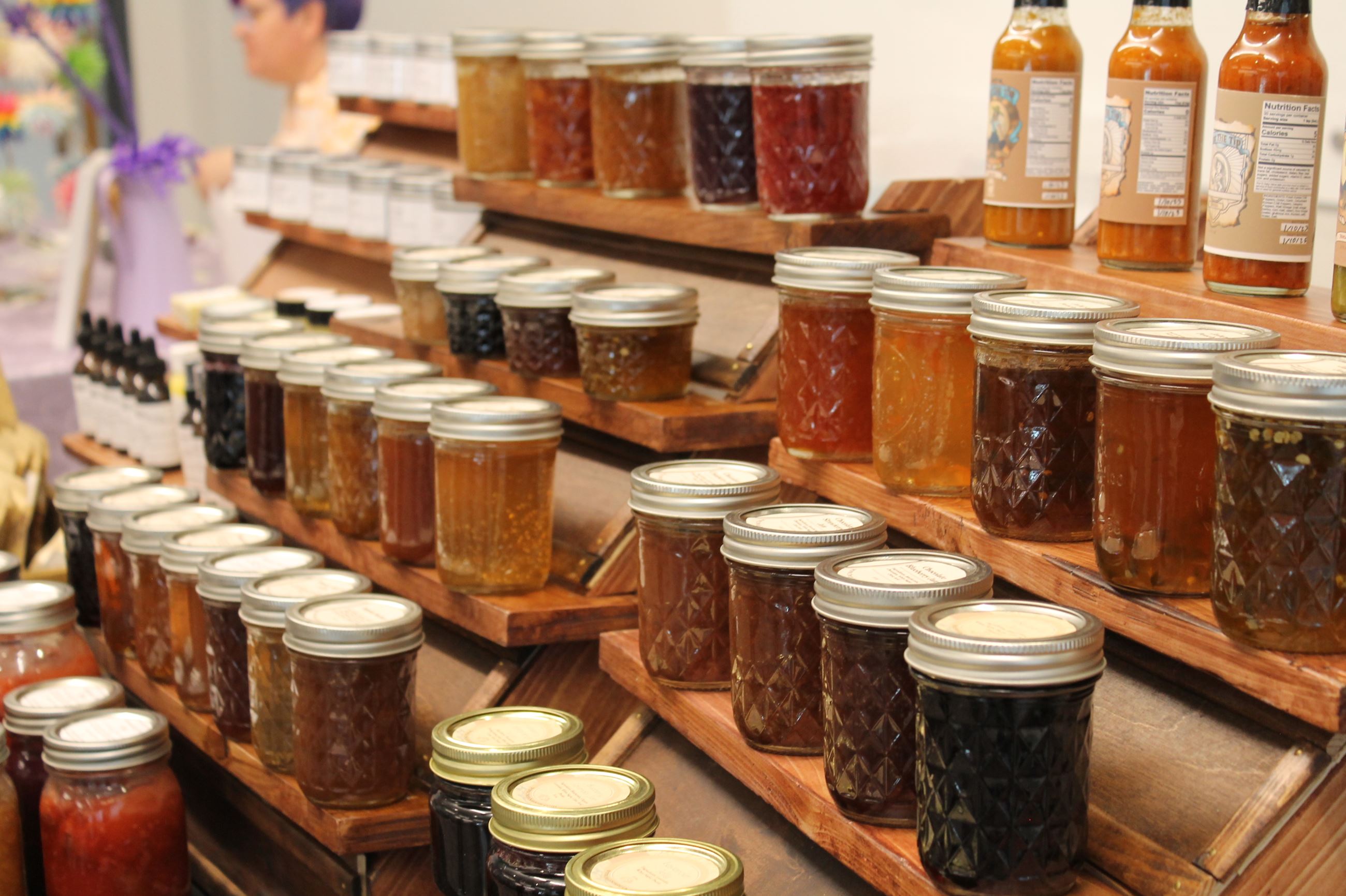 jars of jam at the spring spectacular