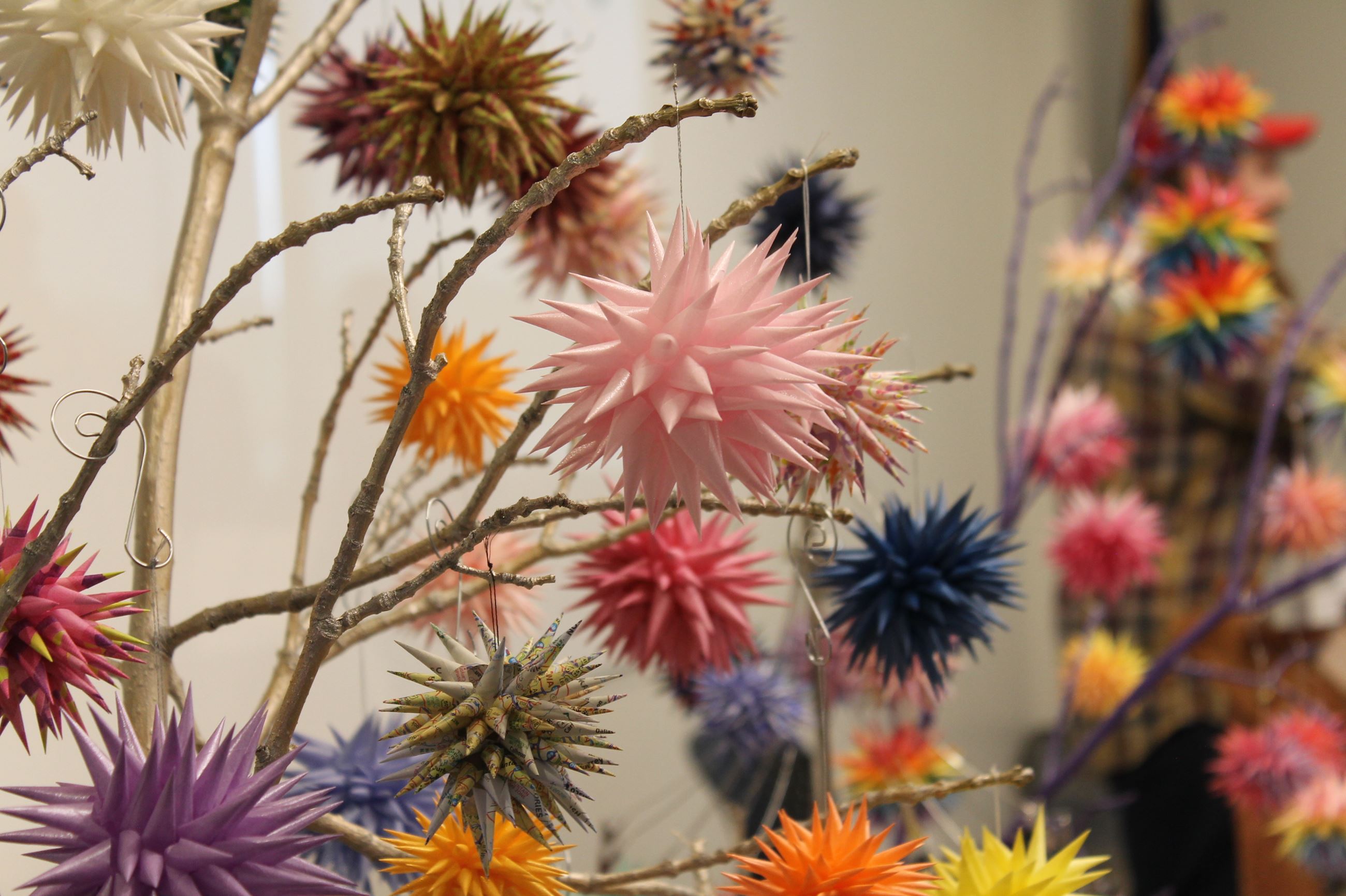 colorful papercraft flowers at the spring spectacular
