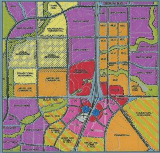 Land use map from I-25 sub-area plan