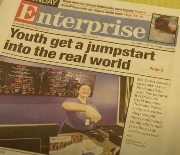 Image of a Newspaper called Enterprise with the headline: Youth get a jumpstart into the real world.