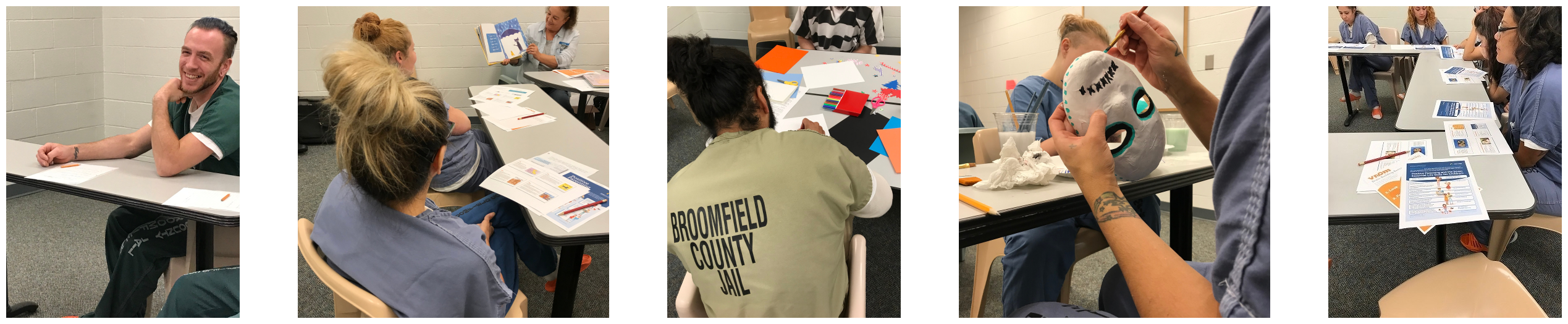 Inmates participating in art classes at the Broomfield Detention Center. 