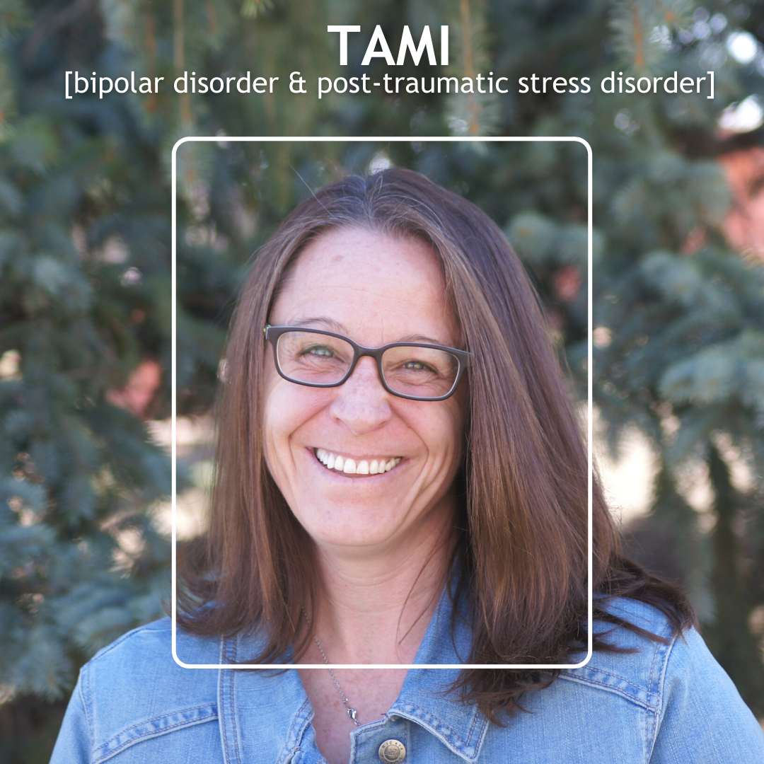 Click here to listen to Tami's story about bipolar disorder and post-traumatic stress disorder. Opens in new window