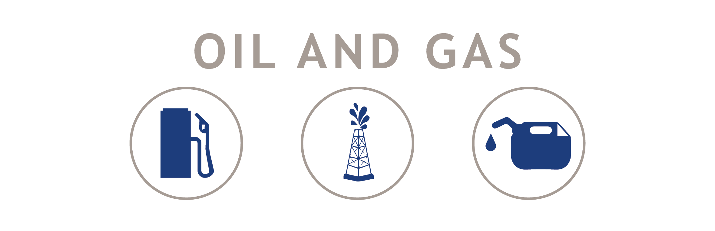 "oil and gas" above clipart of gas pumps and oil rigs